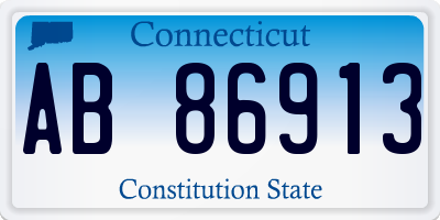 CT license plate AB86913