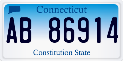 CT license plate AB86914