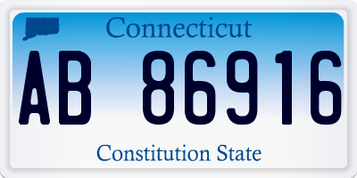 CT license plate AB86916