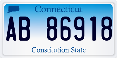 CT license plate AB86918