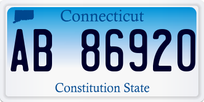 CT license plate AB86920