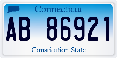 CT license plate AB86921