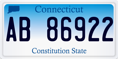 CT license plate AB86922