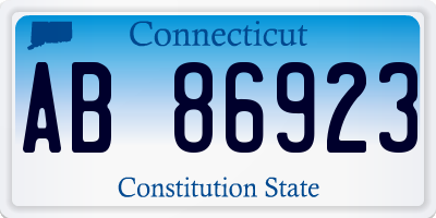 CT license plate AB86923