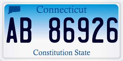 CT license plate AB86926