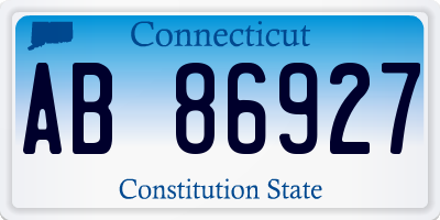 CT license plate AB86927