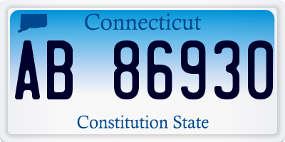 CT license plate AB86930