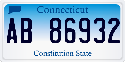 CT license plate AB86932