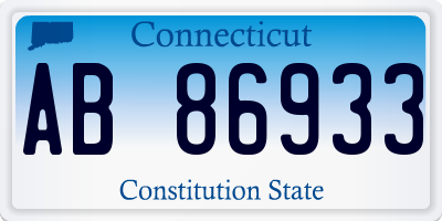 CT license plate AB86933