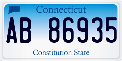 CT license plate AB86935