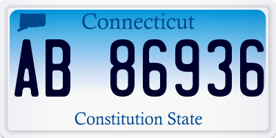 CT license plate AB86936