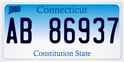 CT license plate AB86937