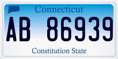 CT license plate AB86939