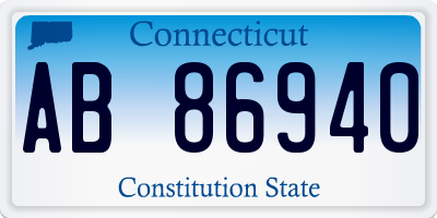 CT license plate AB86940