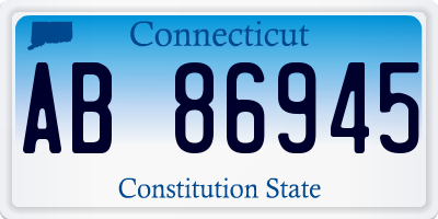 CT license plate AB86945