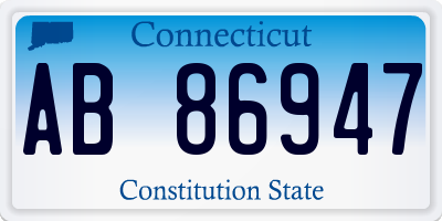 CT license plate AB86947