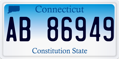 CT license plate AB86949