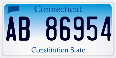 CT license plate AB86954