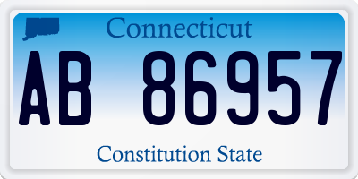 CT license plate AB86957