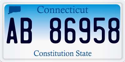 CT license plate AB86958