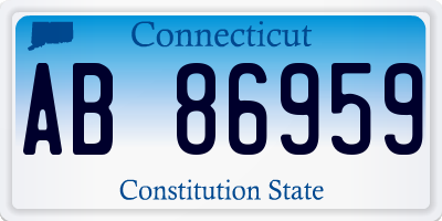 CT license plate AB86959