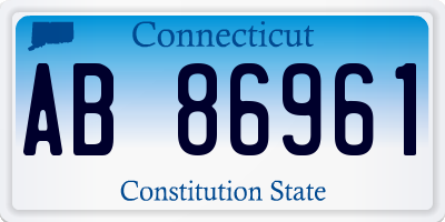 CT license plate AB86961