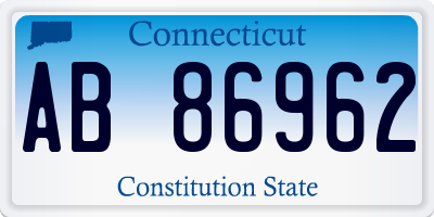 CT license plate AB86962