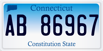 CT license plate AB86967