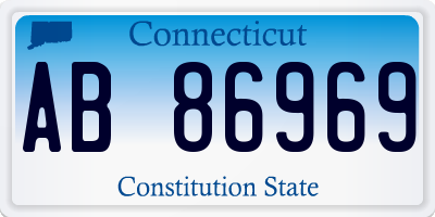 CT license plate AB86969