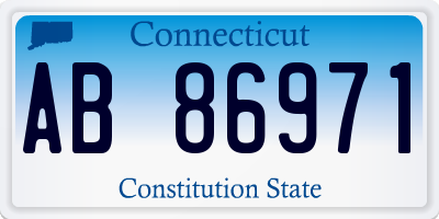 CT license plate AB86971