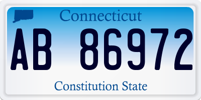 CT license plate AB86972