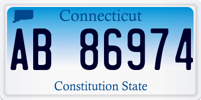 CT license plate AB86974