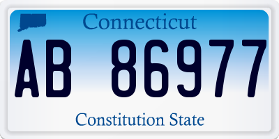 CT license plate AB86977