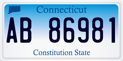 CT license plate AB86981