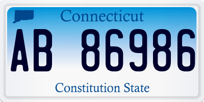 CT license plate AB86986