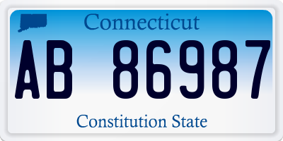 CT license plate AB86987