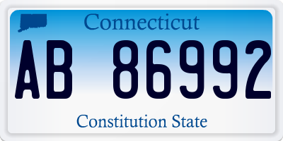 CT license plate AB86992