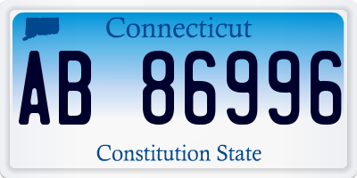 CT license plate AB86996