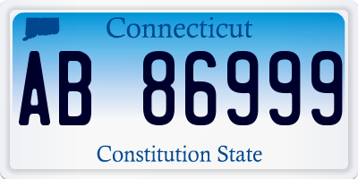 CT license plate AB86999