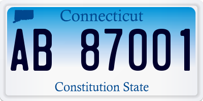 CT license plate AB87001