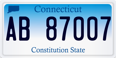 CT license plate AB87007