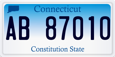 CT license plate AB87010