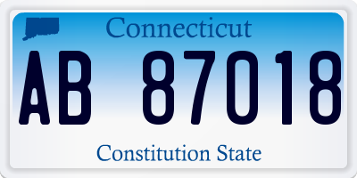 CT license plate AB87018