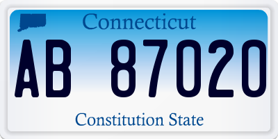 CT license plate AB87020