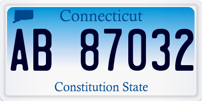 CT license plate AB87032