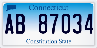 CT license plate AB87034