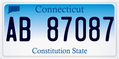 CT license plate AB87087