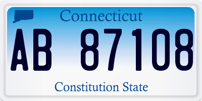 CT license plate AB87108