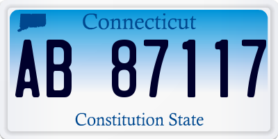 CT license plate AB87117