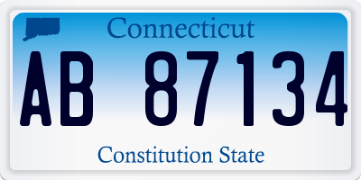 CT license plate AB87134